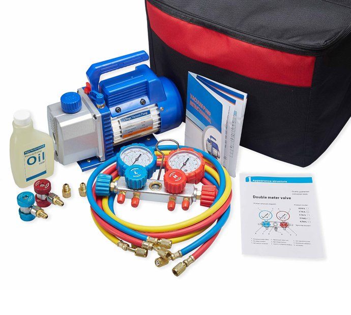 220V Two-Stage Red Rotary Vacuum Pump (2TM-1E)