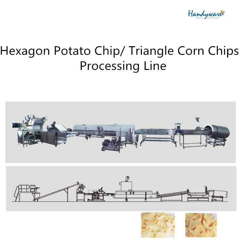 Hexagonal Potato Chip and Triangular Corn Chip Processing Line