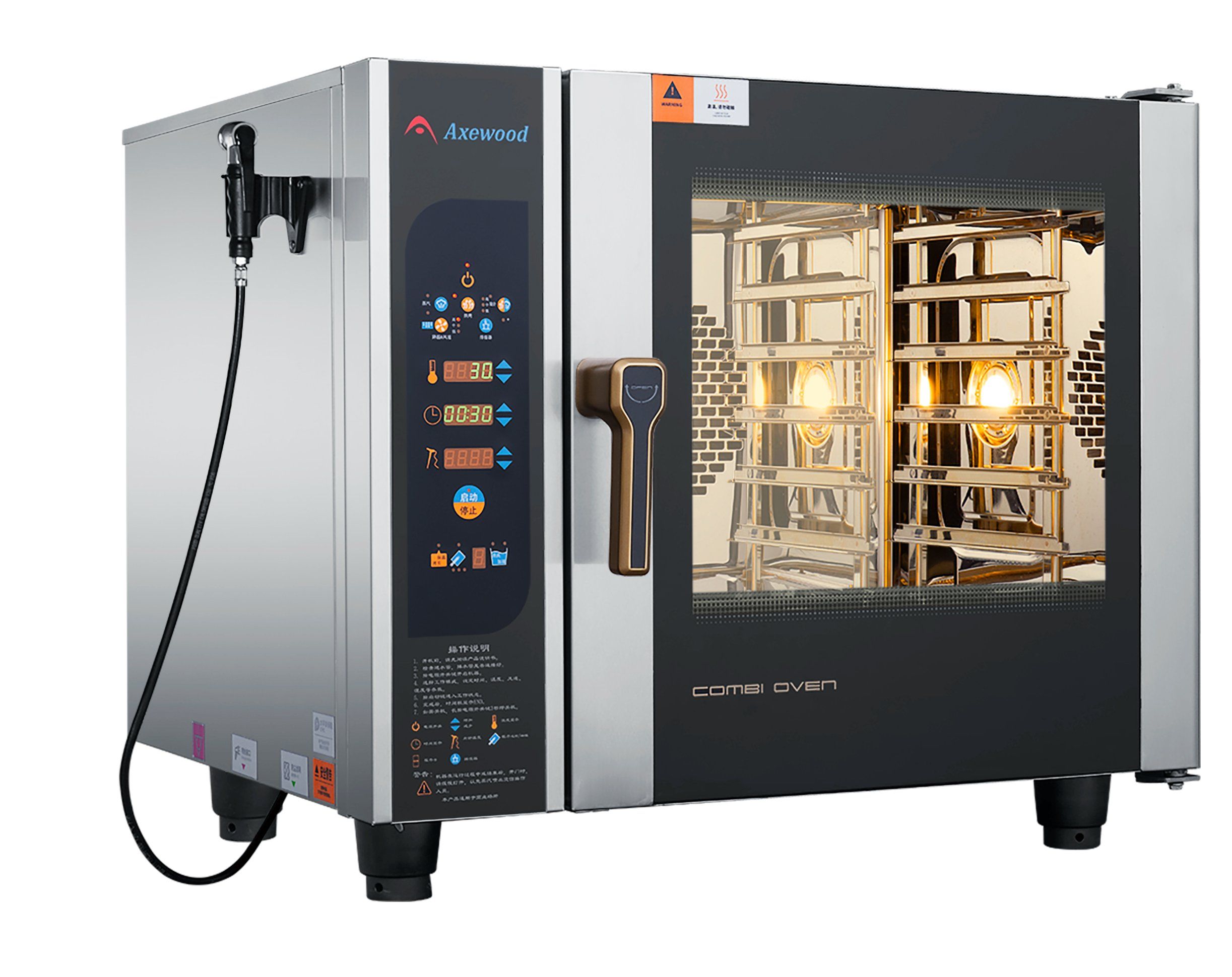Mini Electric Combination Oven with 6 Trays and 2/3 GN Microcomputer Panel