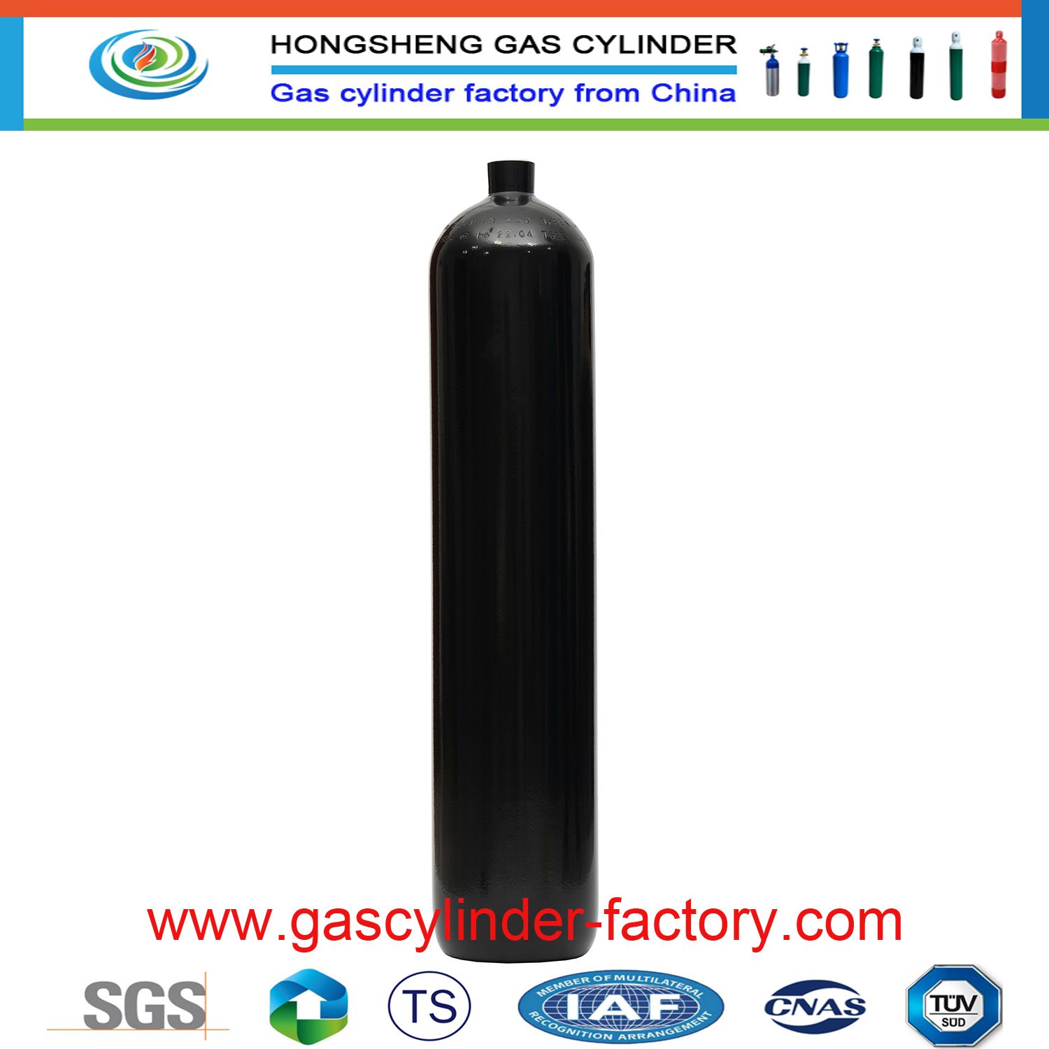 1L ISO9809-1 Tped 1.8L 200bar Gas Cylinder Ut 1.2L 34CrMo4 Oxygen Bottles