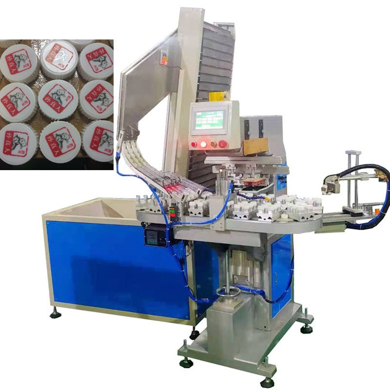 4-Color Automatic Pad Printing Machine for Caps with PLC and Servo Control