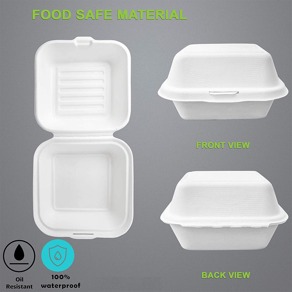Compostable Clamshell Container for Hamburgers