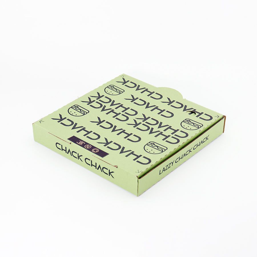 Custom Eco-Friendly Pizza Box with Gold Foil Logo for Food Packaging