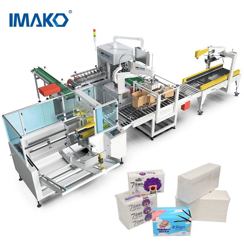 Full Automatic Cartoon Packing Machine with Grasping Robot