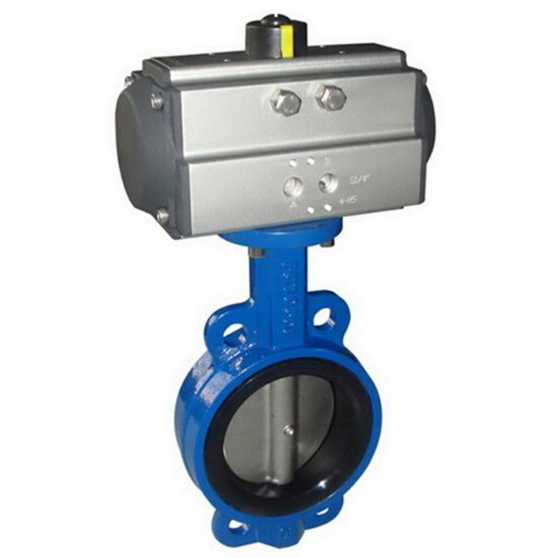 Pneumatic Actuated Wafer EPDM Soft Sealing Butterfly Valve