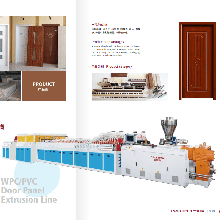 WPC/PVC Wooden Door Panel and Frame Extrusion Equipment