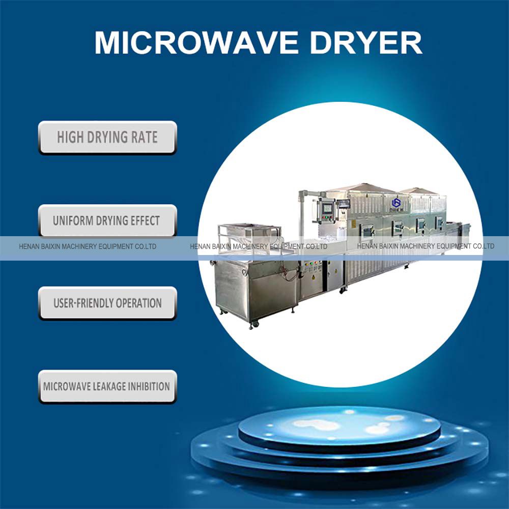Tunnel Belt Microwave Dryer for Bread Crumbs and Protein Powder