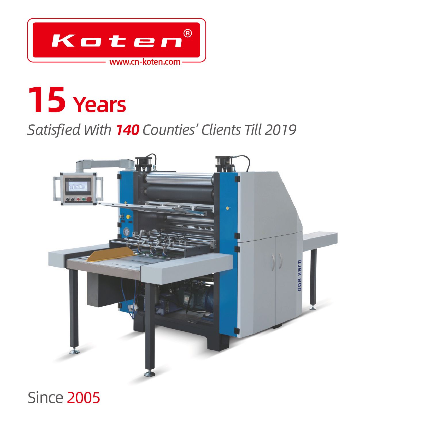 One Year Warranty Cold Koten With Durable Wooden Case For Clothing Tags Flute Laminating Machine.
