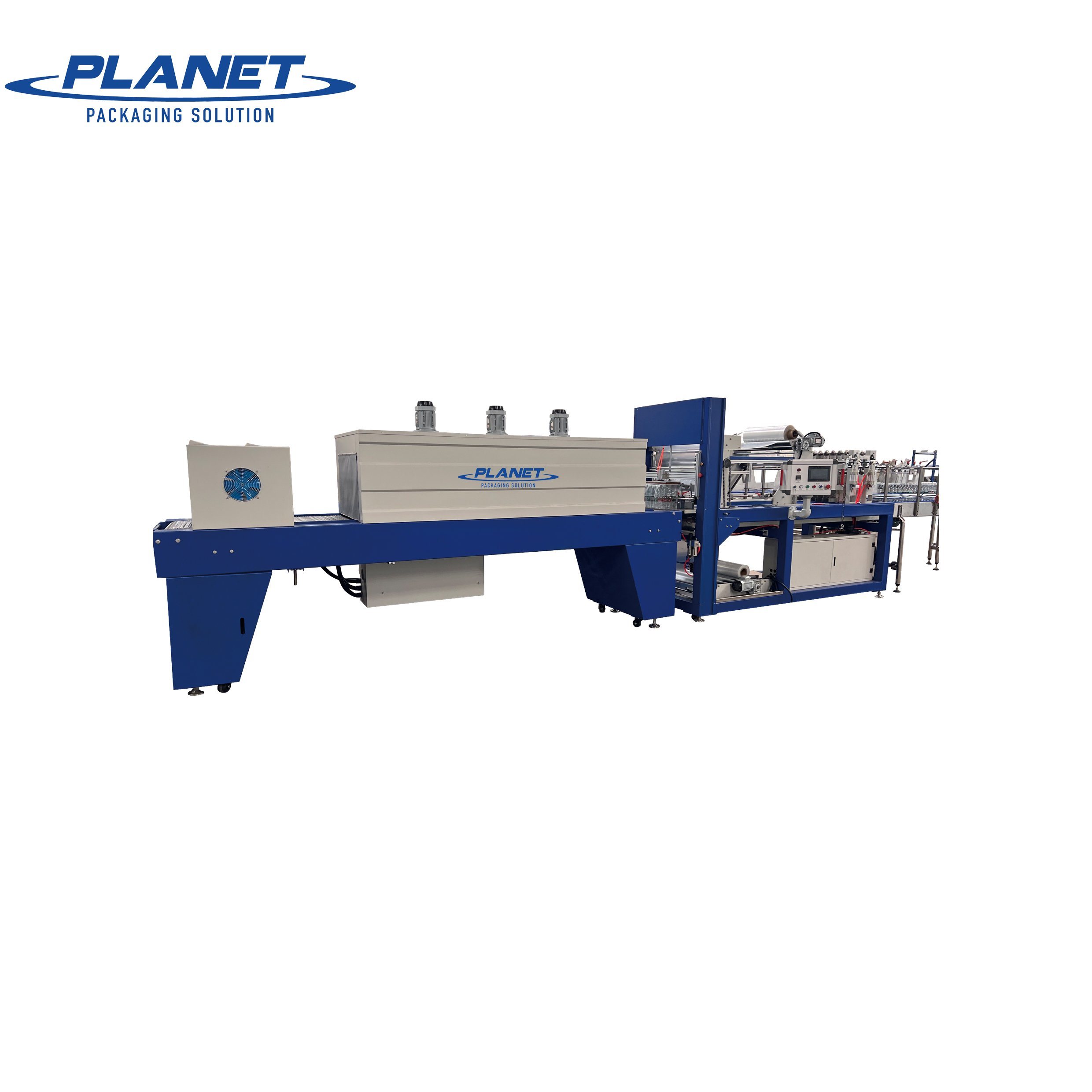 Automatic PE Shrink Film Sleeve Wrapper with Heat Shrink Tunnel System