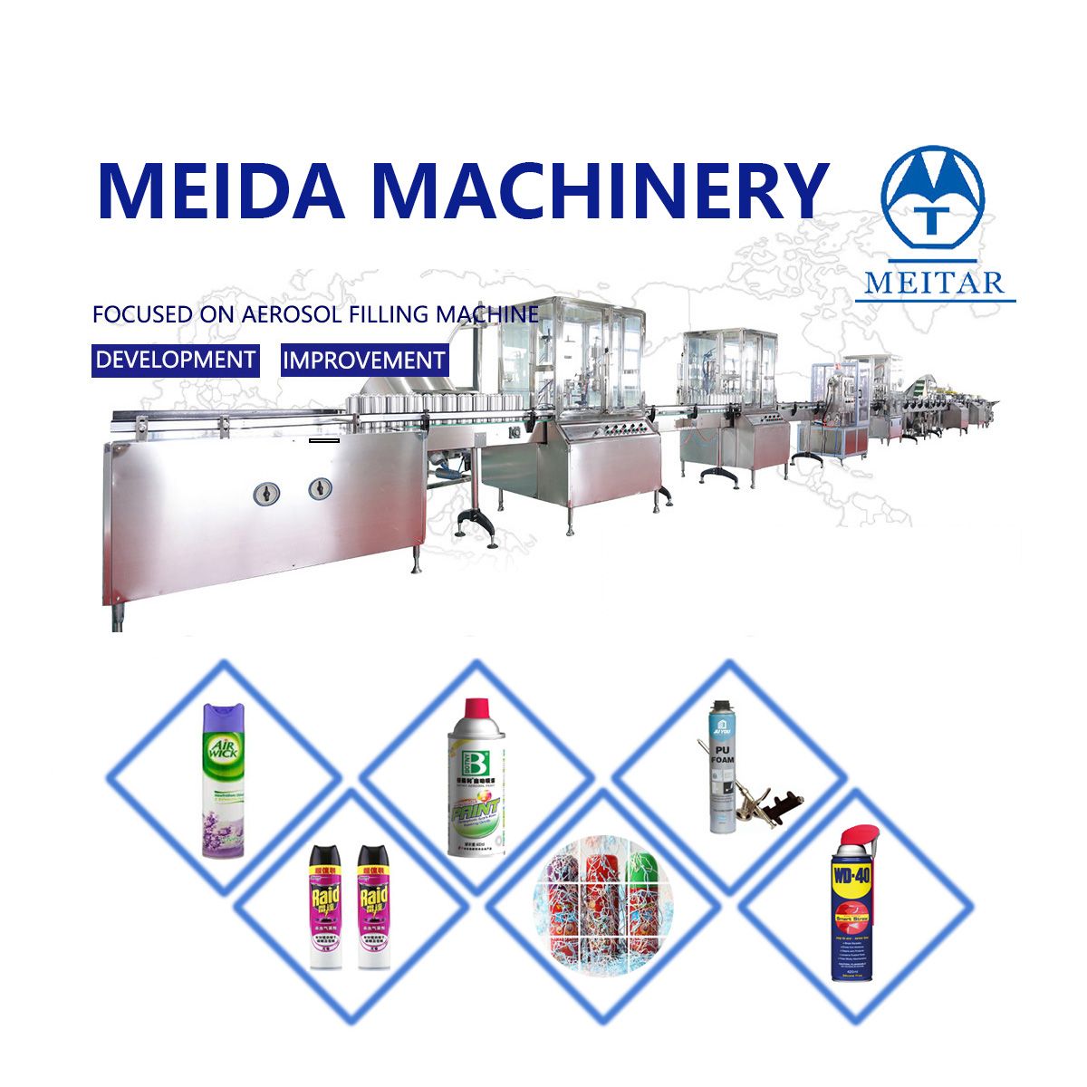 Fully Automatic 3600 Cans per Hour Aerosol Spray Can Filling Line