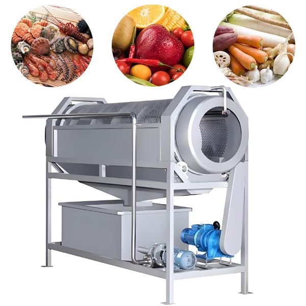 Dzjx Rotary Drum Fruit and Vegetable Washing and Peeling Machine