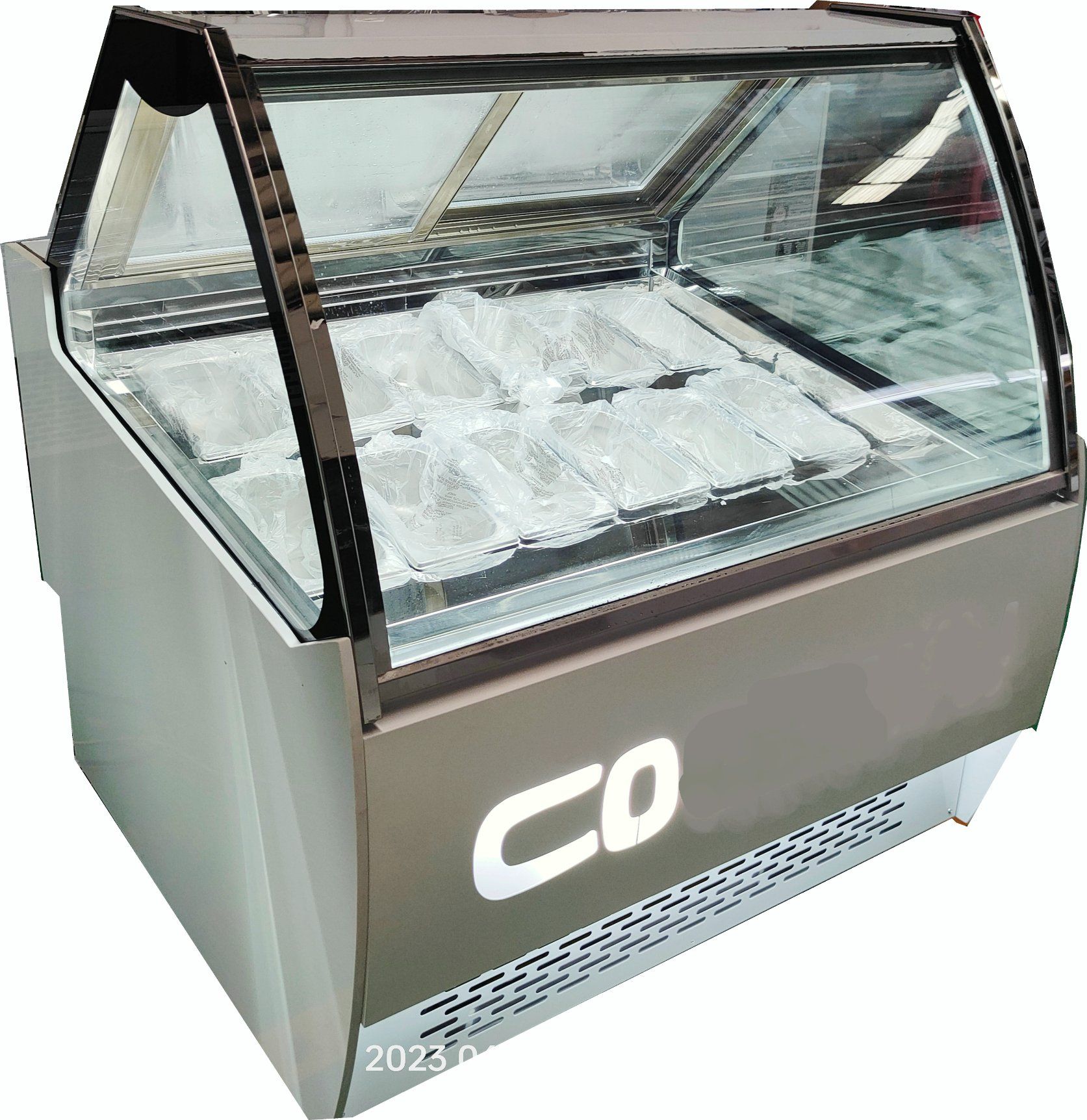 47.5" 12-Pan White Gelato Ice Cream Display Freezer