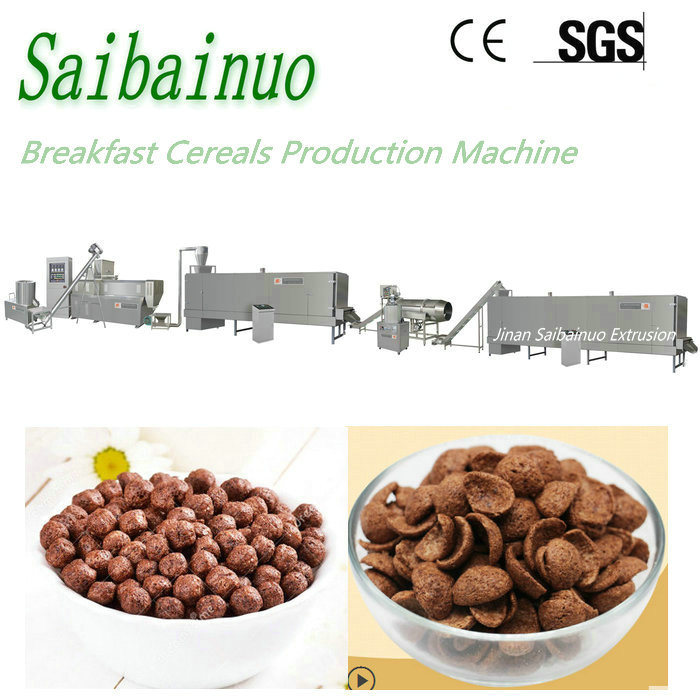 Choco Shells Snack and Breakfast Cereal Corn Flake Production Line