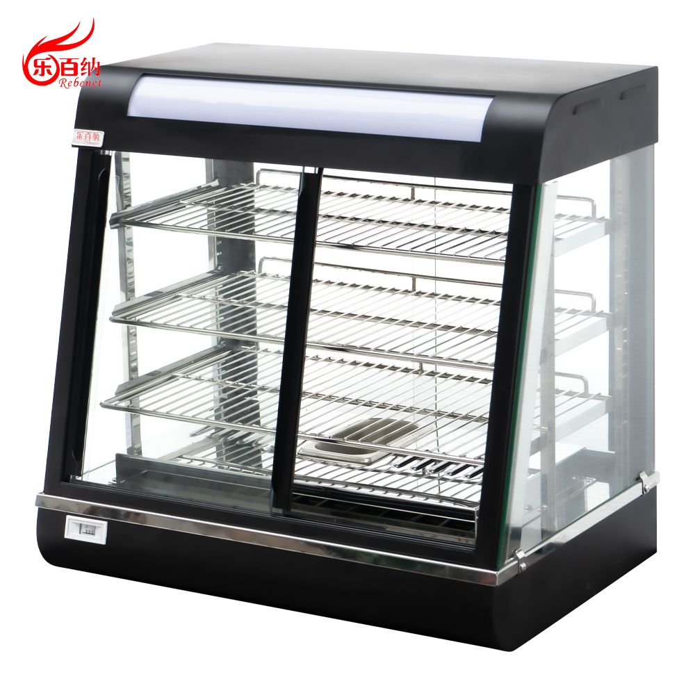 Curved Glass Hot Food Warmer Display Showcase (FM-26) for Commercial Use