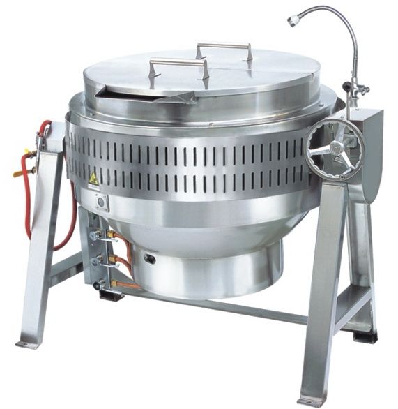 Industrial Central Kitchen Equipment / Tilting Gas Sauce Cooker and Soup Kettle