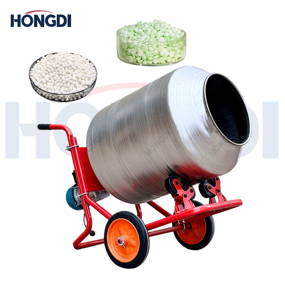 Compact Portable Push-Type Mobile Drum Mixer for Home Use