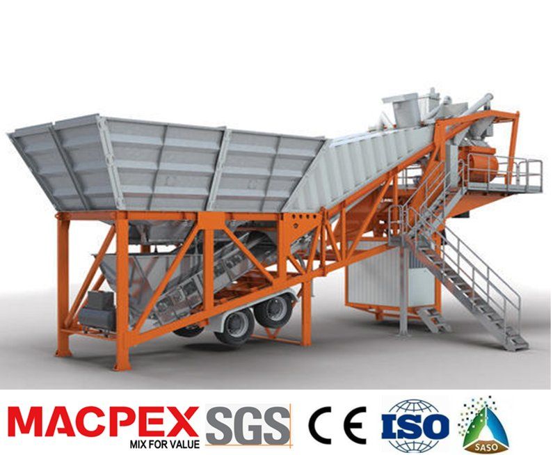 Mobile Concrete Batching Plant on Trailer