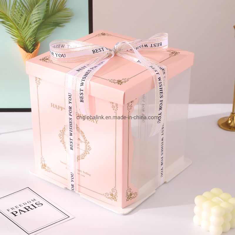 Clear Film Cake-Shaped Packing Box for Birthday Parties and Weddings