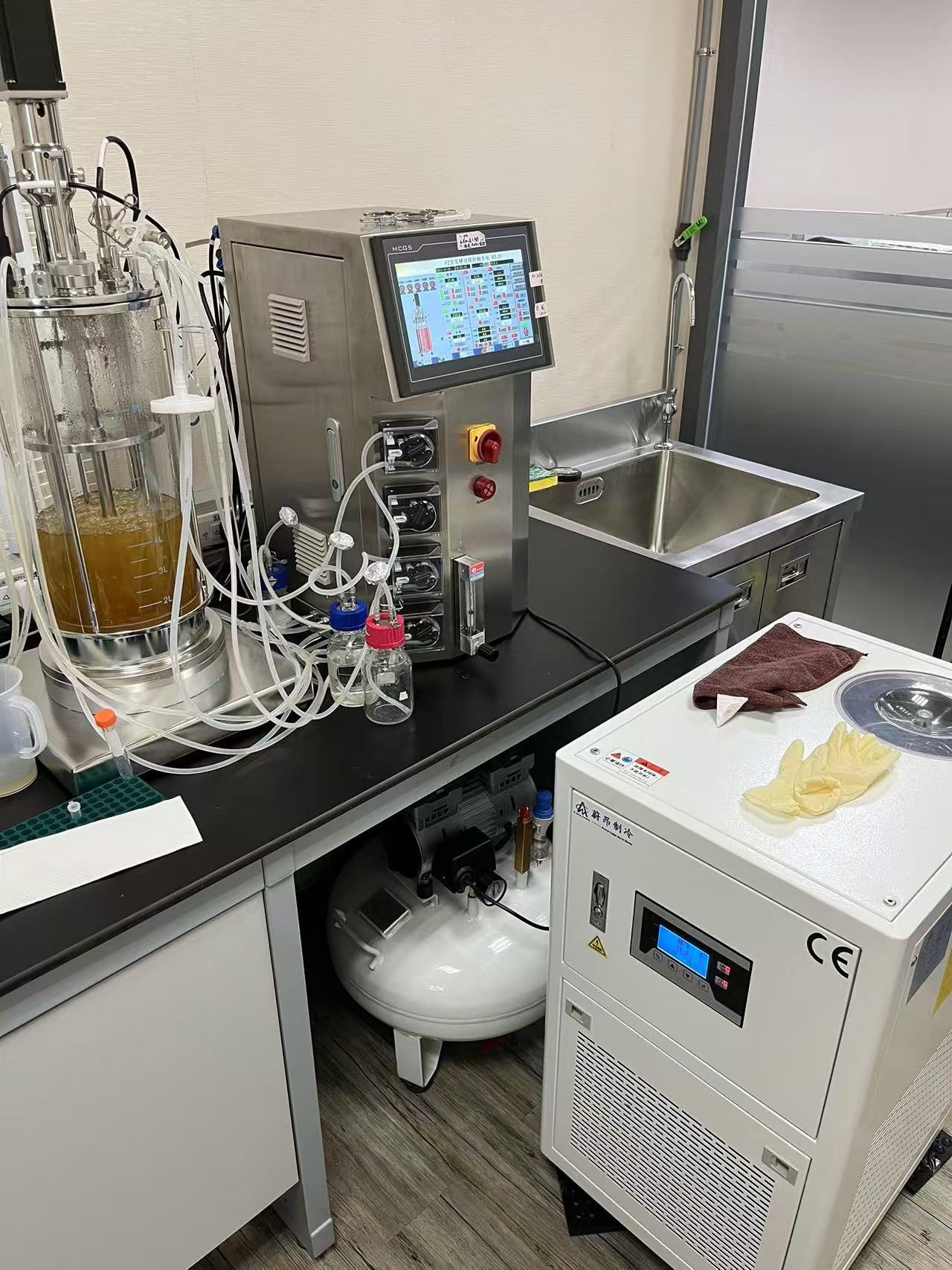 Biomedical Small Soap Production Machine Glass Laboratory Fermenter